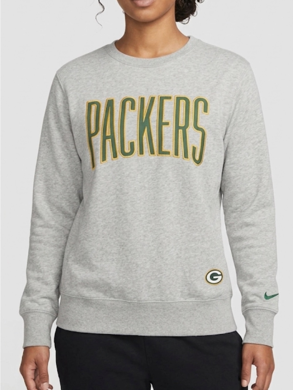 Nike Gray Packers Crewneck Sweater
